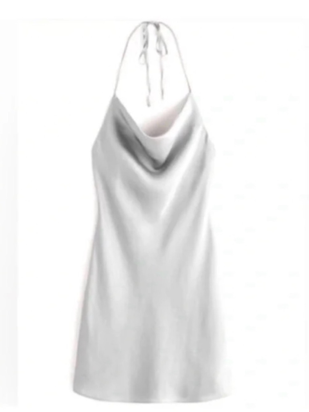 Abercrombie & Fitch Silver Cowl Neck Halter Slip Dress